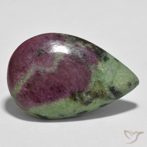 Rubi-Zoisite Multicolorido Natural 29.84ct, Formato de pêra, Opaco