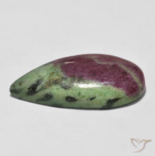 Rubi-Zoisite Multicolorido Natural 29.84ct, Formato de pêra, Opaco
