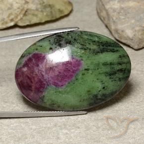 Rubi-Zoisite Multicolorido Natural 73.93ct, oval, Opaco