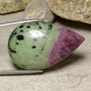 Rubi-Zoisite Multicolorido Natural 62.20ct, Formato de pêra, Opaco