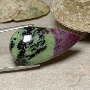 Rubi-Zoisite Multicolorido Natural 45.46ct, Formato de pêra, Opaco