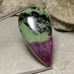 Rubi-Zoisite Multicolorido Natural 45.46ct, Formato de pêra, Opaco