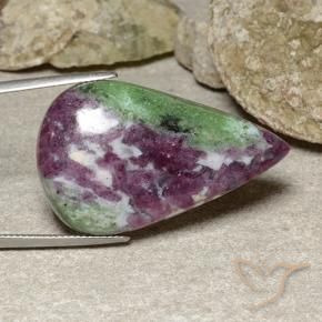 Rubi-Zoisite Multicolorido Natural 51.87ct, Formato de pêra, Opaco