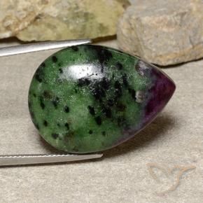 Rubi-Zoisite Multicolorido Natural 37.17ct, Formato de pêra, Opaco