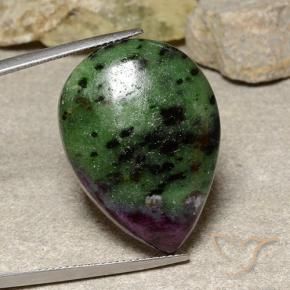 Rubi-Zoisite Multicolorido Natural 37.17ct, Formato de pêra, Opaco