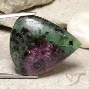 Rubi-Zoisite Multicolorido Natural 38.75ct, Formato de pêra, Opaco