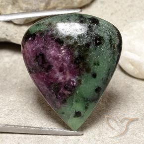 Rubi-Zoisite Multicolorido Natural 38.75ct, Formato de pêra, Opaco