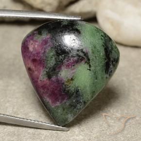 Rubi-Zoisite Multicolorido Natural 34.84ct, Formato de pêra, Opaco