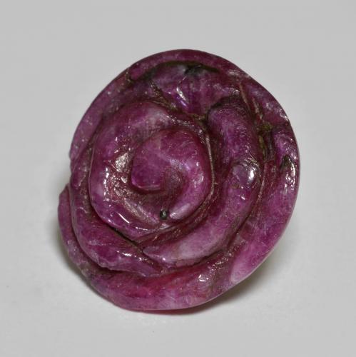 Rubi-zoisita roxo natural 11,63ct, corte flor, opaco