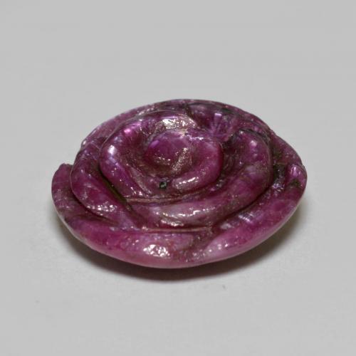 Rubi-zoisita roxo natural 11,63ct, corte flor, opaco