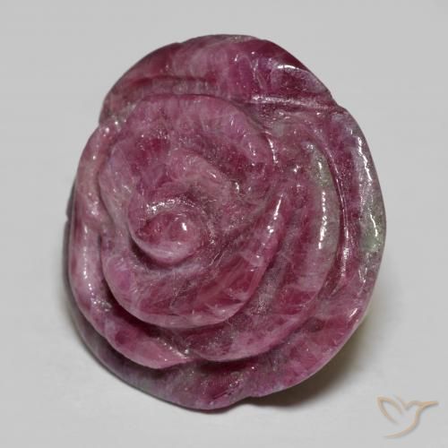 Rubi-Zoisite roxo avermelhado Natural 29.99ct, Flor cortada, Opaco