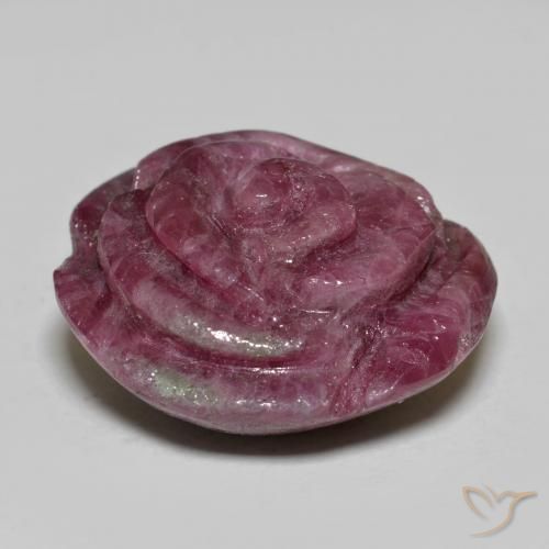 Rubi-Zoisite roxo avermelhado Natural 29.99ct, Flor cortada, Opaco