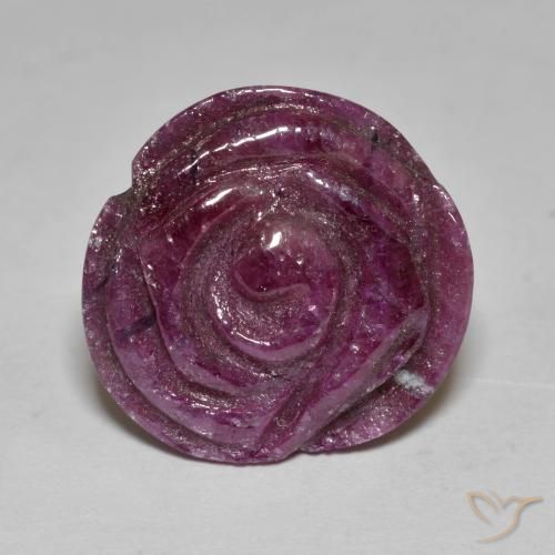 13.84ct Natural framboesa vermelha Rubi-Zoisite, Flor cortada, Opaco