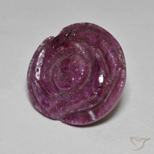 Rubi-Zoisite framboesa vermelha Natural 13.84ct, Flor cortada, Opaco