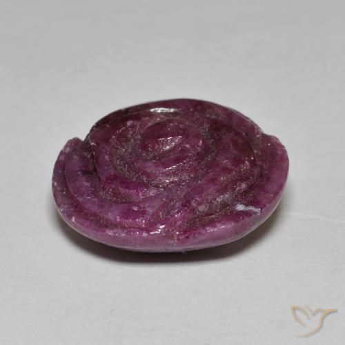 Rubi-Zoisite framboesa vermelha Natural 13.84ct, Flor cortada, Opaco