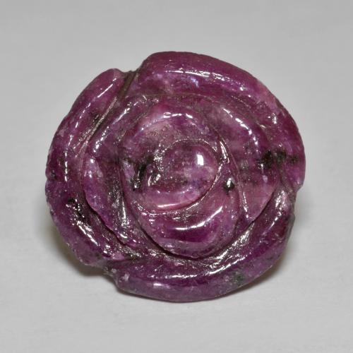 Rubi-zoisita roxo natural 13,40ct, corte flor, opaco