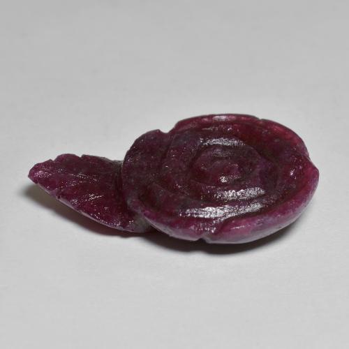 Rubi-zoisita roxo natural 13,57ct, corte flor, opaco