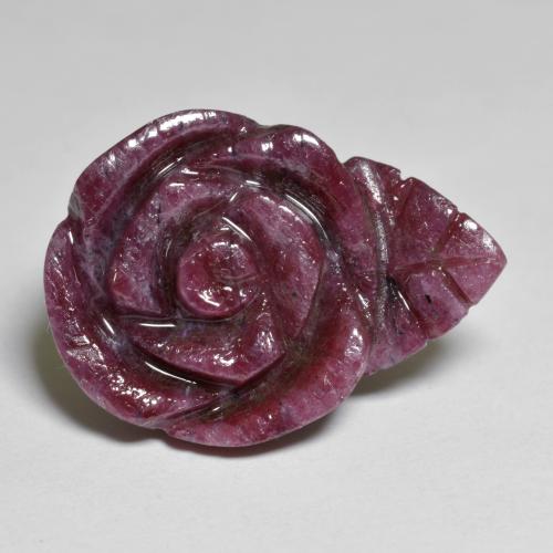 Rubi-Zoisite roxo médio Natural 17.44ct, Flor cortada, Opaco