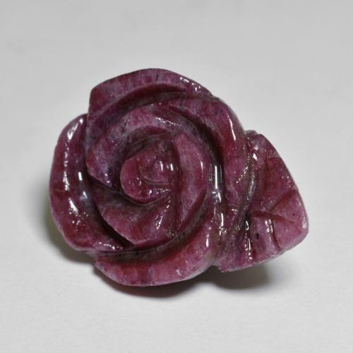 Rubi-Zoisite roxo médio Natural 17.44ct, Flor cortada, Opaco