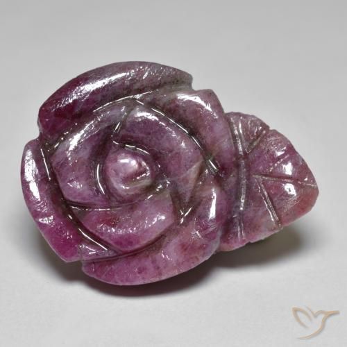 Rubi-Zoisite Vinho vermelho Natural 31.30ct, Flor cortada, Opaco