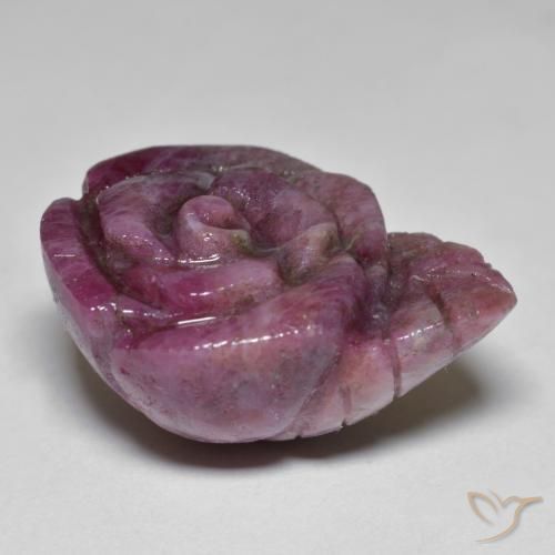Rubi-Zoisite Vinho vermelho Natural 31.30ct, Flor cortada, Opaco