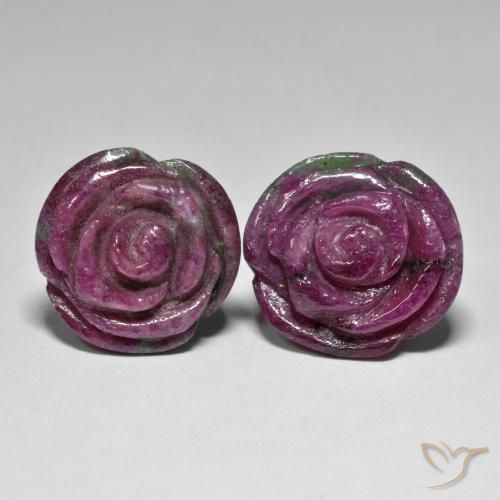 Pedras preciosas de Rubi-Zoisite Multicolorido natural de 37.71 ct, Flor cortada, Opaco