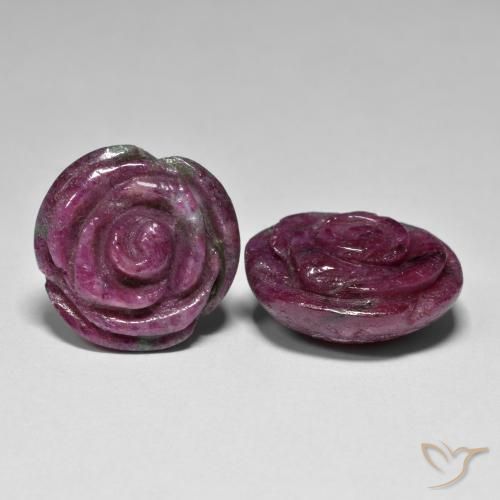 Pedras preciosas de Rubi-Zoisite Multicolorido natural de 37.71 ct, Flor cortada, Opaco