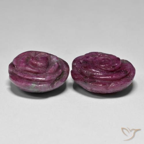 Pedras preciosas de Rubi-Zoisite Multicolorido natural de 37.71 ct, Flor cortada, Opaco