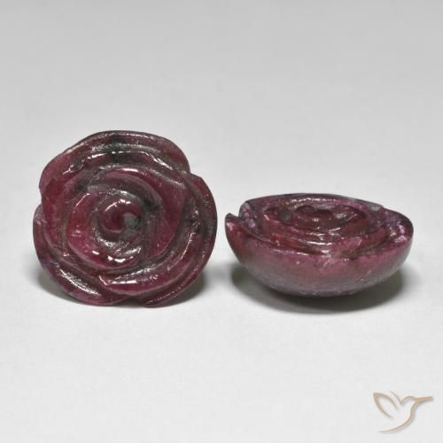 Pedras preciosas de Rubi-Zoisite Multicolorido natural de 31.97 ct, Flor cortada, Opaco