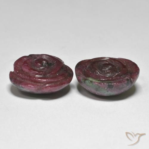 Pedras preciosas de Rubi-Zoisite Multicolorido natural de 31.97 ct, Flor cortada, Opaco