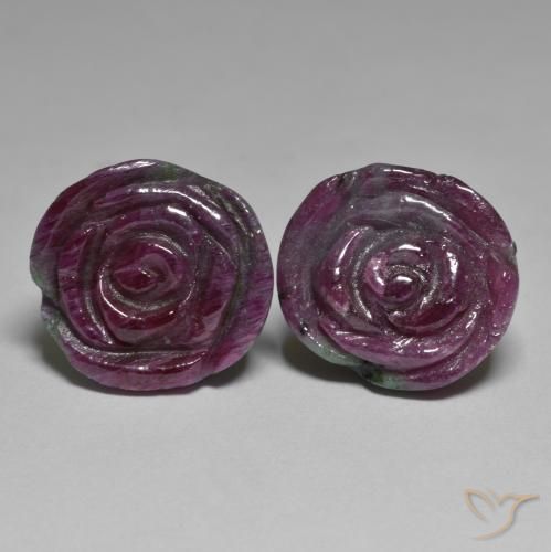Pedras preciosas de Rubi-Zoisite Multicolorido natural de 36.31 ct, Flor cortada, Opaco