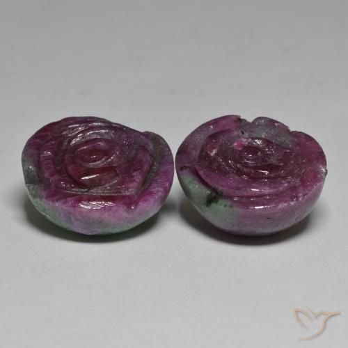 Pedras preciosas de Rubi-Zoisite Multicolorido natural de 36.31 ct, Flor cortada, Opaco