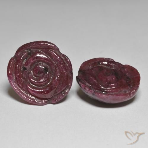 Pedras preciosas de Rubi-Zoisite vermelho mogno natural de 33.71 ct, Flor cortada, Opaco