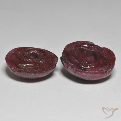 Pedras preciosas de Rubi-Zoisite vermelho mogno natural de 33.71 ct, Flor cortada, Opaco