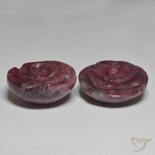 Pedras preciosas de Rubi-Zoisite Multicolorido natural de 59.96 ct, Flor cortada, Opaco