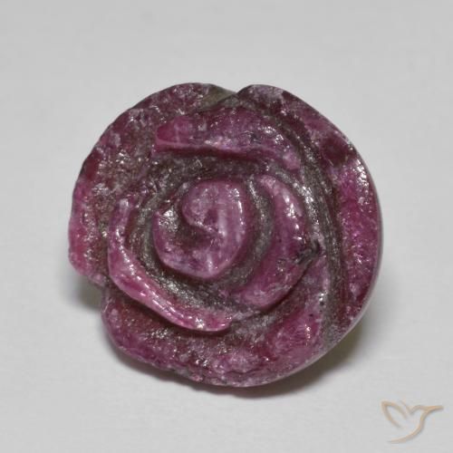 Rubi-Zoisite Roxo médio-escuro Natural 15.85ct, Flor cortada, Opaco