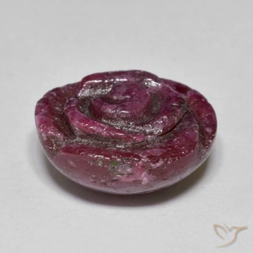 Rubi-Zoisite Roxo médio-escuro Natural 15.85ct, Flor cortada, Opaco