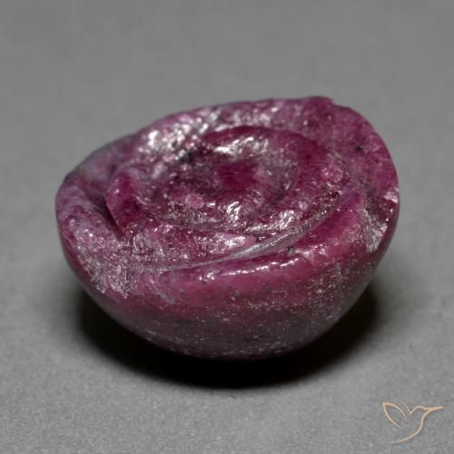 Rubi-Zoisite Roxo médio-escuro Natural 16.43ct, Flor cortada, Opaco