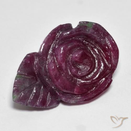 25.11ct Natural Multicolorido Rubi-Zoisite, Flor cortada, Opaco
