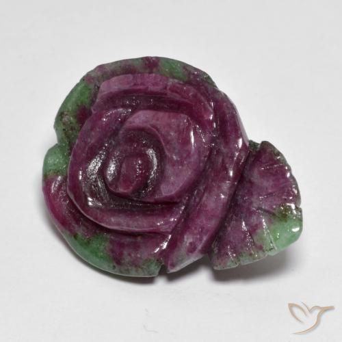 Rubi-Zoisite Multicolorido Natural 23.91ct, Flor cortada, Opaco
