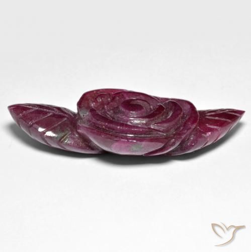 Rubi-Zoisite Vinho vermelho Natural 73.22ct, Flor cortada, Opaco