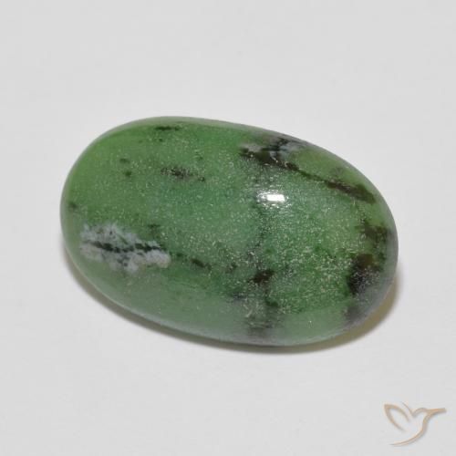 Rubi-Zoisite verde escuro Natural 6.23ct, oval, Opaco