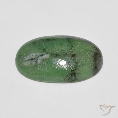 Rubi-Zoisite verde escuro Natural 6.23ct, oval, Opaco
