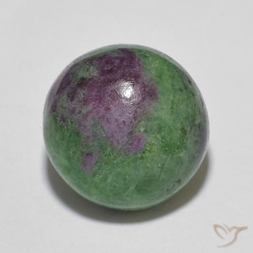 Rubi-zoisita multicolorido natural 5,39ct, corte redondo, opaco