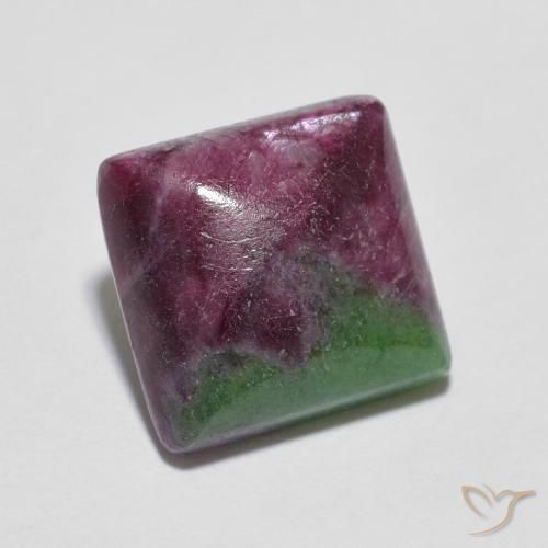 7.55ct Natural Multicolorido Rubi-Zoisite, Quadrado, Opaco
