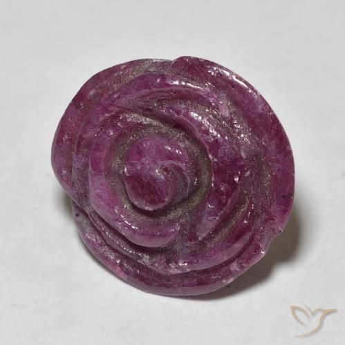 Rubi-Zoisite Magenta-rosa escuro Natural 16.50ct, Flor cortada, Opaco