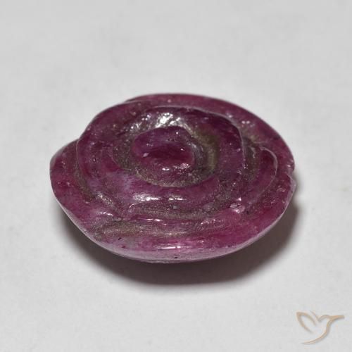 Rubi-Zoisite Magenta-rosa escuro Natural 16.50ct, Flor cortada, Opaco