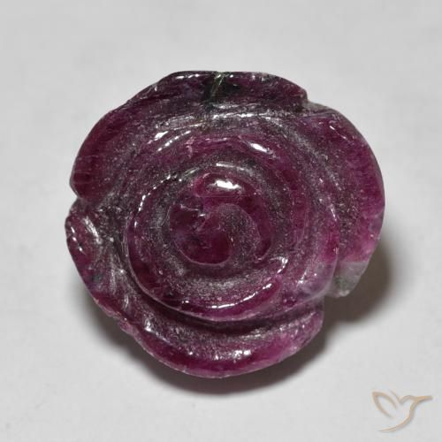 23.09ct Natural Magenta-rosa escuro Rubi-Zoisite, Flor cortada, Opaco