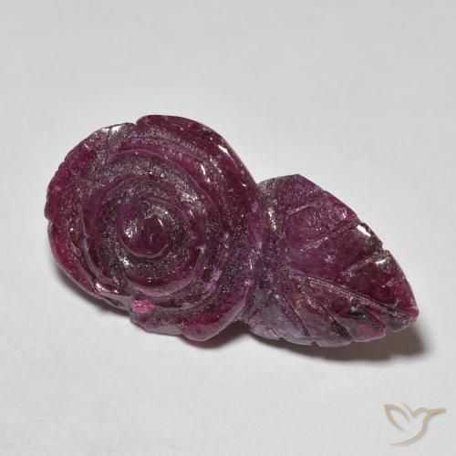 15.93ct Natural Magenta-rosa escuro Rubi-Zoisite, Flor cortada, Opaco
