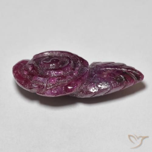 Rubi-Zoisite Magenta-rosa escuro Natural 15.93ct, Flor cortada, Opaco
